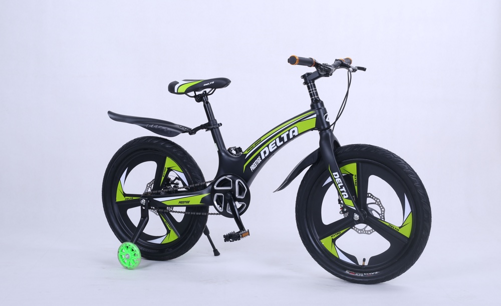 Детский велосипед Delta Prestige Maxx D 20 2022 (черный/зеленый, литые диски) магниевая рама, вилка и колеса - фото6