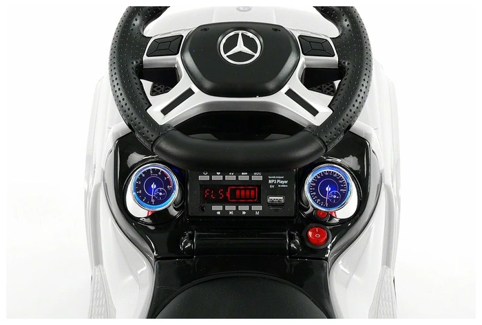 Детская машинка Каталка-качалка, толокар на аккумуляторе RiverToys Mercedes-Benz GL63 A888AA-H (белый/черный) Лицензия - фото3