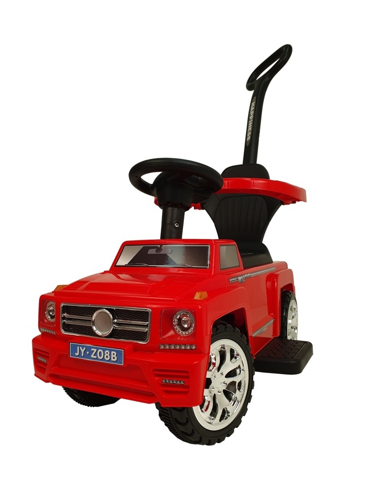 Детская машинка-каталка, толокар RiverToys Mercedes-Benz JY-Z08B (красный) c ручкой-управляшкой