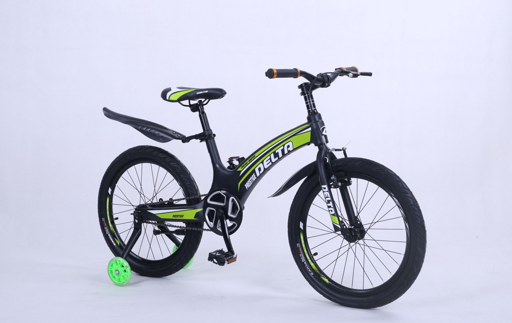 Детский велосипед Delta Prestige Maxx 20 2022 (черный/зеленый) спицы, магниевая рама