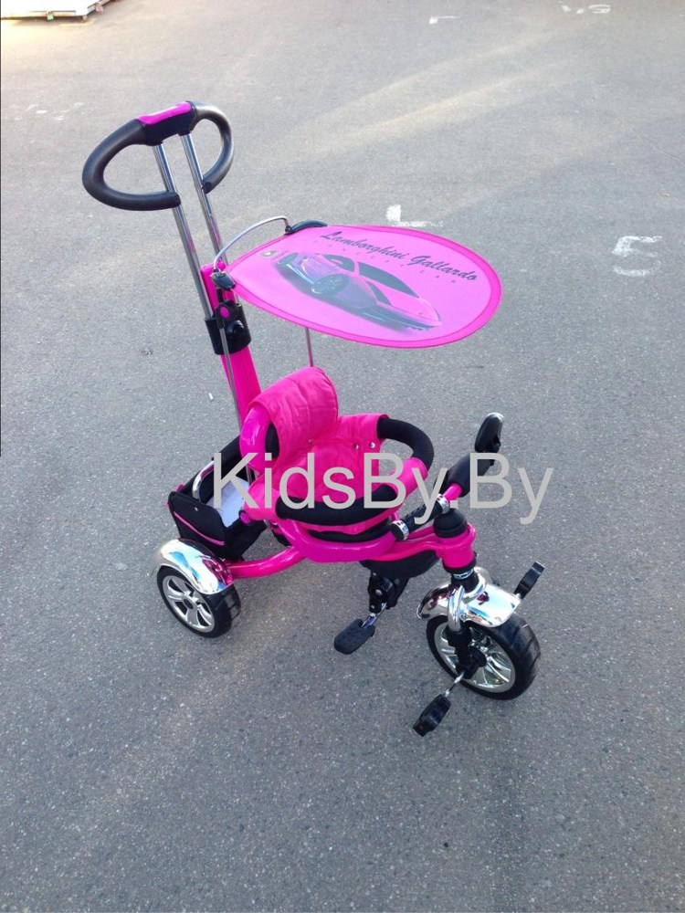 Велосипед детский трехколесный Rich Toys Lexus Trike Grand New (розовый) с регулируемой по высоте телескопической ручкой управления - фото4