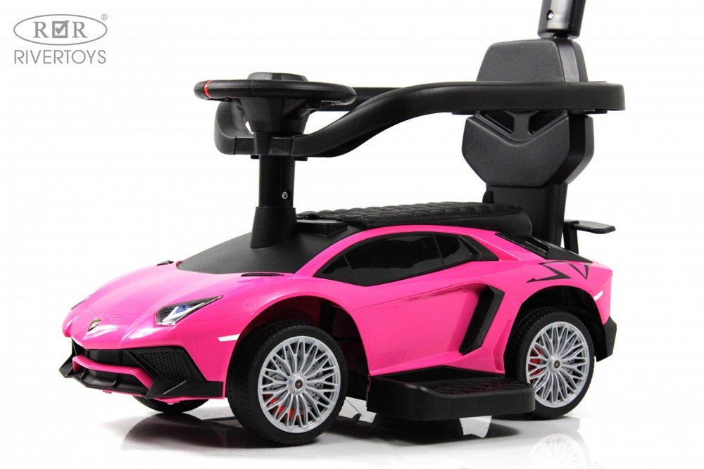 Детский толокар RiverToys M555MM-H (розовый) Lamborghini Aventador SV - фото2