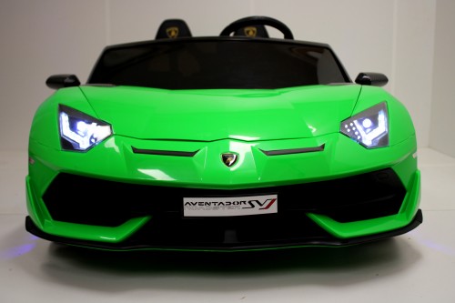 Детский электромобиль RiverToys Lamborghini Aventador SVJ A111MP (зеленый) лицензия двухместный - фото2