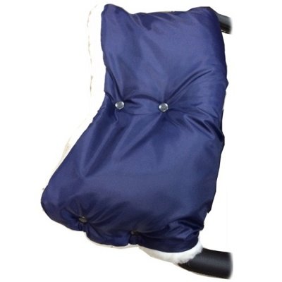 Муфта для коляски или санок Baby care Standard мех+плащевка цвет темно-синий - фото4