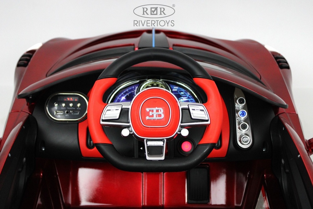 Детский электромобиль RiverToys Bugatti Divo HL338 (вишневый глянец) Лицензия - фото3
