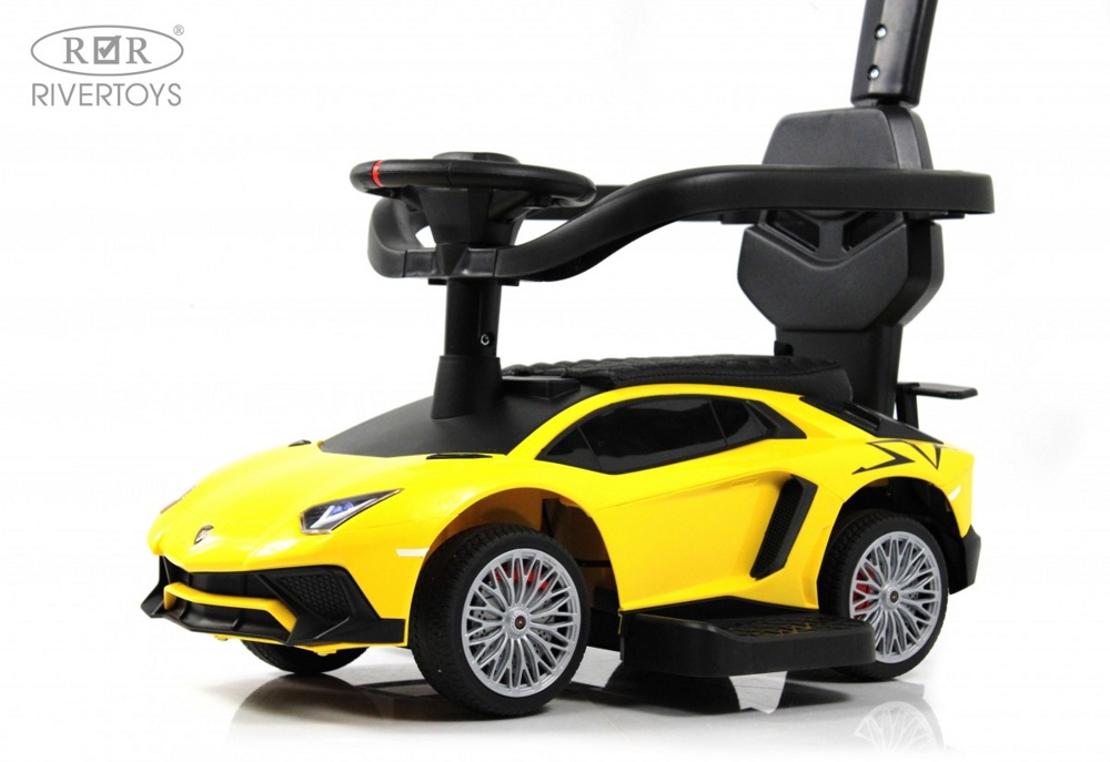 Детский толокар RiverToys M555MM-H (жёлтый) Lamborghini Aventador SV - фото4