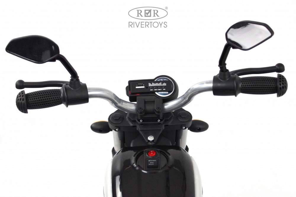 Детский электромотоцикл RiverToys Z111ZZ (черный) - фото4