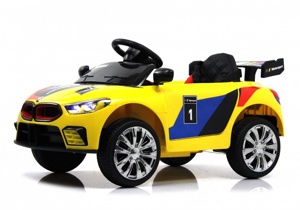 Детский электромобиль RiverToys F444FF (желтый) BMW Режим качалки - фото