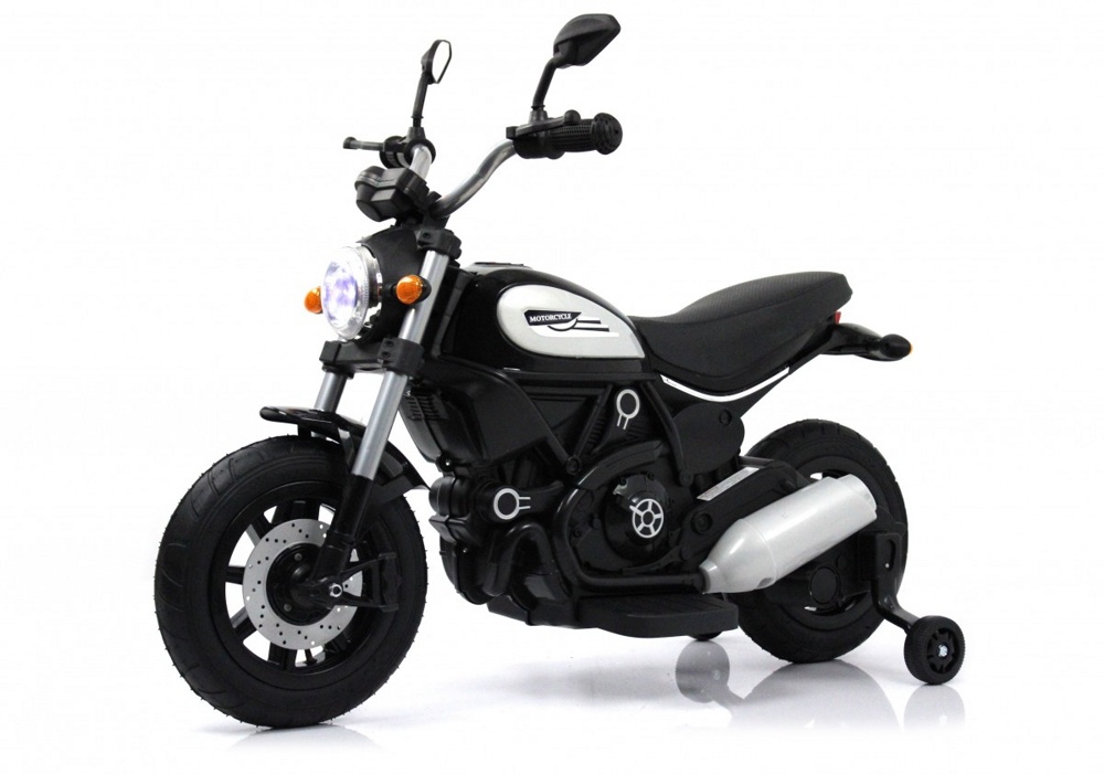 Детский электромотоцикл RiverToys Z111ZZ (черный)