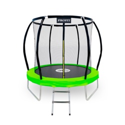 Батут ProFit Premium Green 252 см - 8 ft с внутренней защитной сеткой и лестницей - фото
