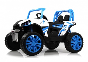 Детский электромобиль RiverToys F888FF (синий) Функция качалки - фото