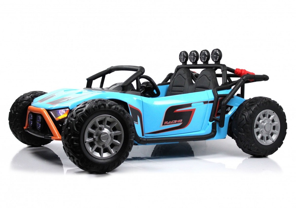 Детский электромобиль RiverToys JS3168 (синий) Двухместный