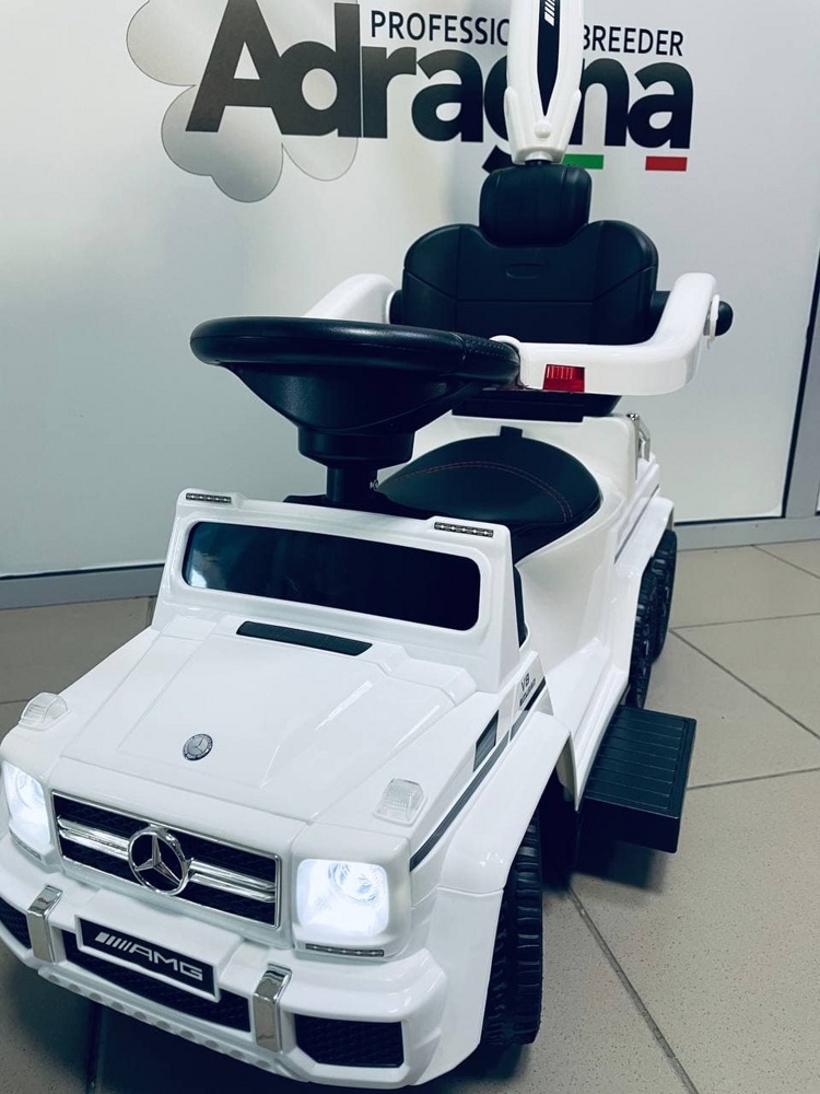 Детская машинка-каталка RiverToys Mercedes-Benz A010AA-H (белый) шестиколесный