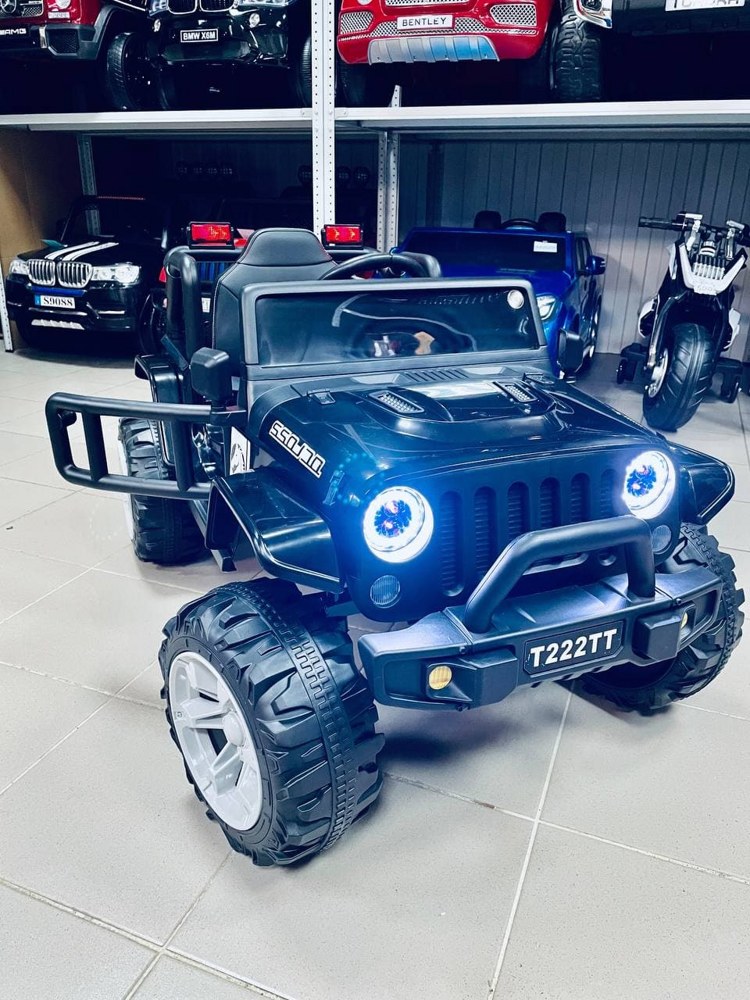Детский электромобиль RiverToys T222TT (черный) Jeep - фото2