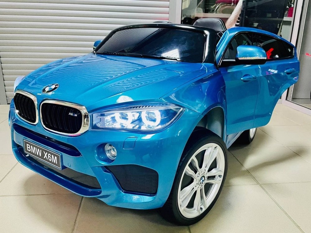 Детский электромобиль RiverToys BMW X6M JJ2199 (синий глянец) лицензия
