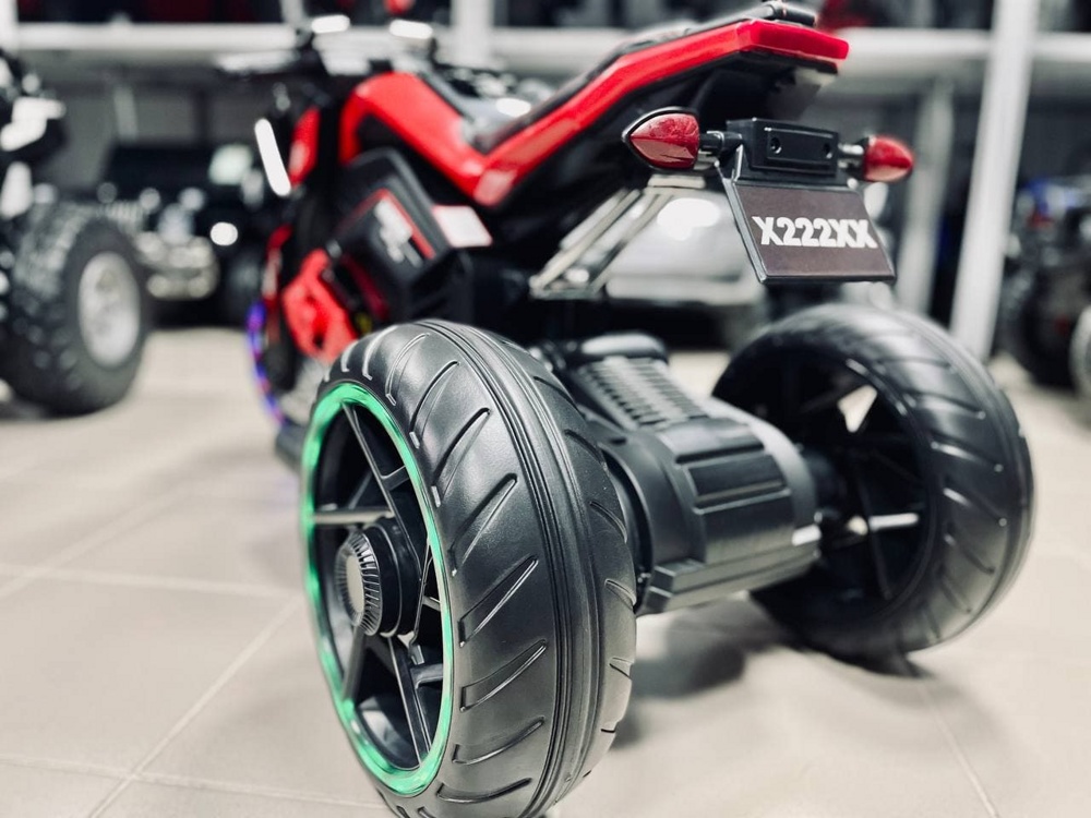 Детский электромобиль, мотоцикл RiverToys X222XX (красный) - фото6