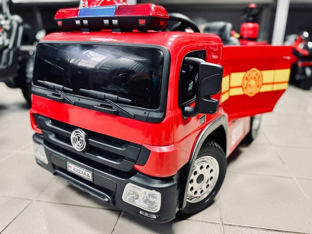 Детский электромобиль RiverToys A222AA Пожарная машина (красный) - фото6