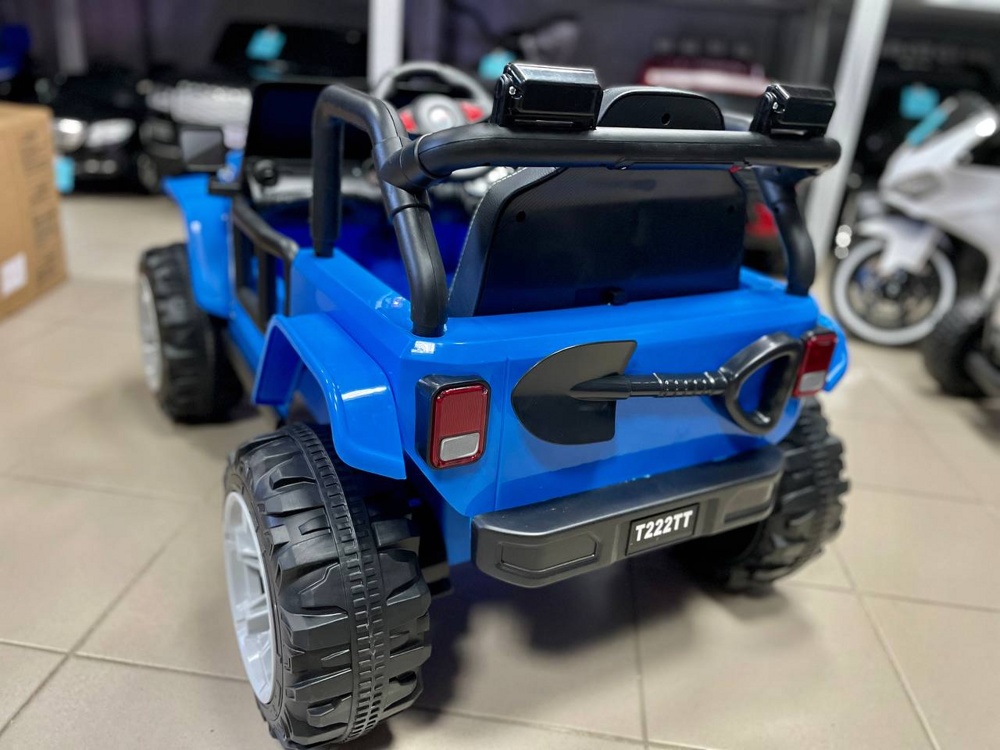 Детский электромобиль RiverToys T222TT (синий) Jeep - фото5
