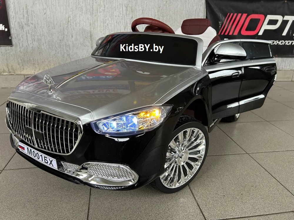 Детский электромобиль RiverToys М001БХ (черно-серебристый глянец) Mercedes Полноприводный