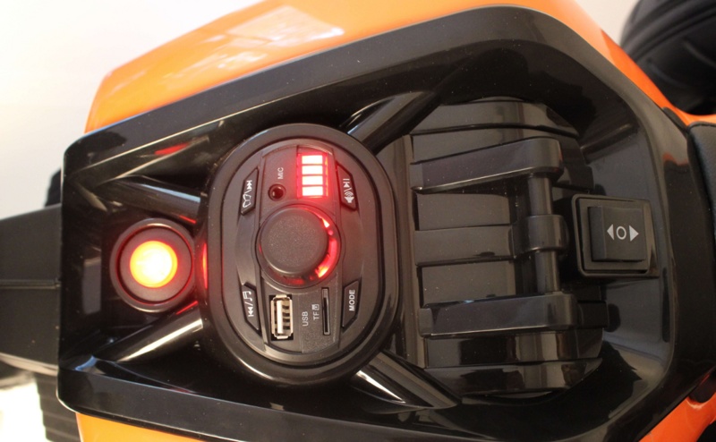 Детский электромобиль, мотоцикл RiverToys X222XX (оранжевый) - фото5