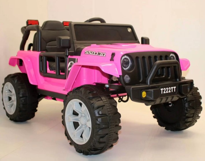 Детский электромобиль RiverToys T222TT (розовый) Jeep - фото3