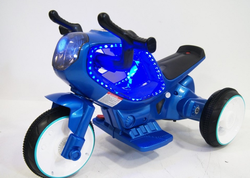 Детский электромобиль, мотоцикл RiverToys HC-1388 (синий)