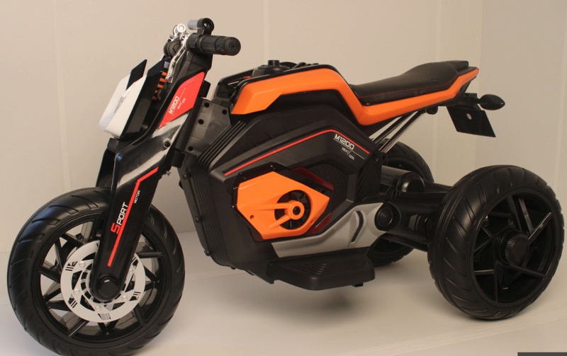 Детский электромобиль, мотоцикл RiverToys X222XX (оранжевый) - фото4