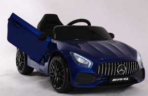 Детский электромобиль RiverToys Mercedes-Benz AMG GT O008OO (синий) автокраска глянец лицензия - фото