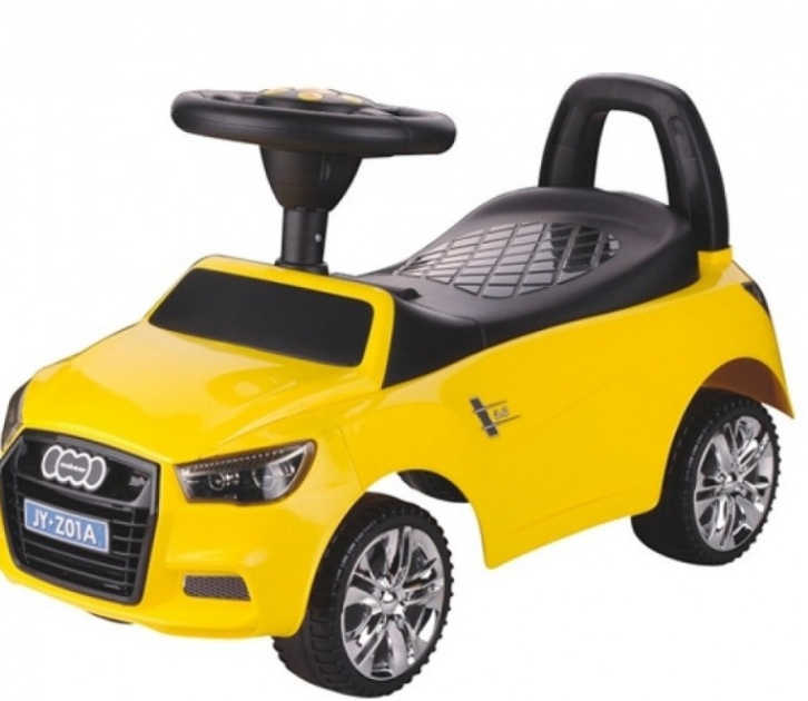 Детская машинка-каталка, толокар RiverToys Audi JY-Z01A (желтый/черный)