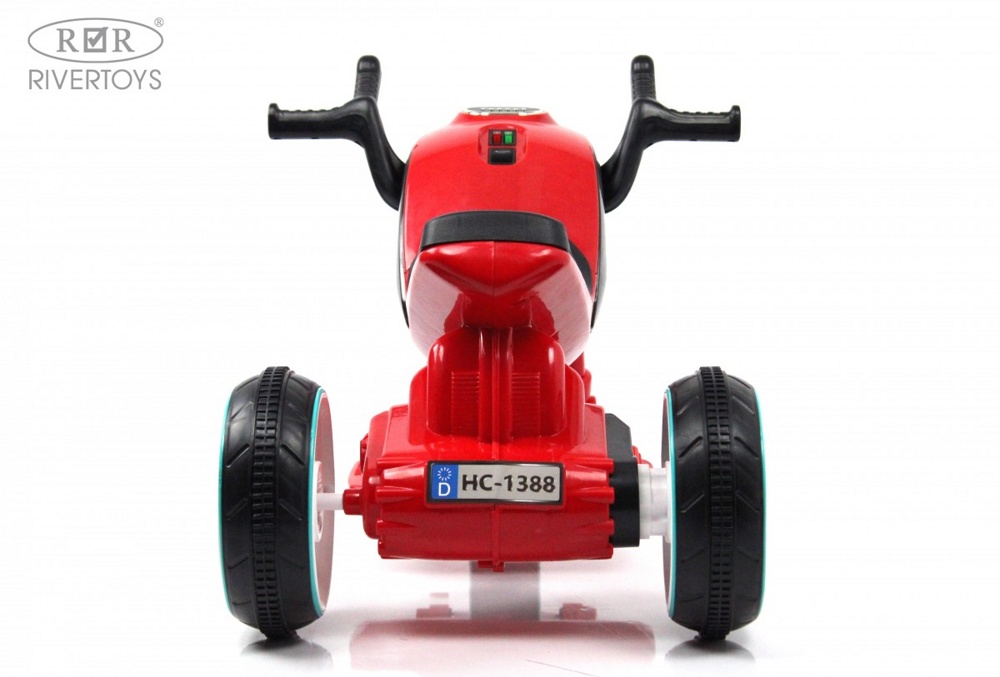 Детский электромобиль, мотоцикл RiverToys HC-1388 (красный) - фото3