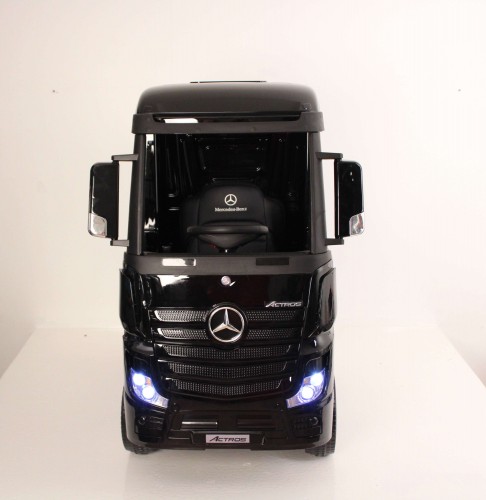 Детский электромобиль RiverToys Mercedes-Benz Actros 4WD HL358 с прицепом (черный) глянец (автокраска) лицензия полноприводный - фото6