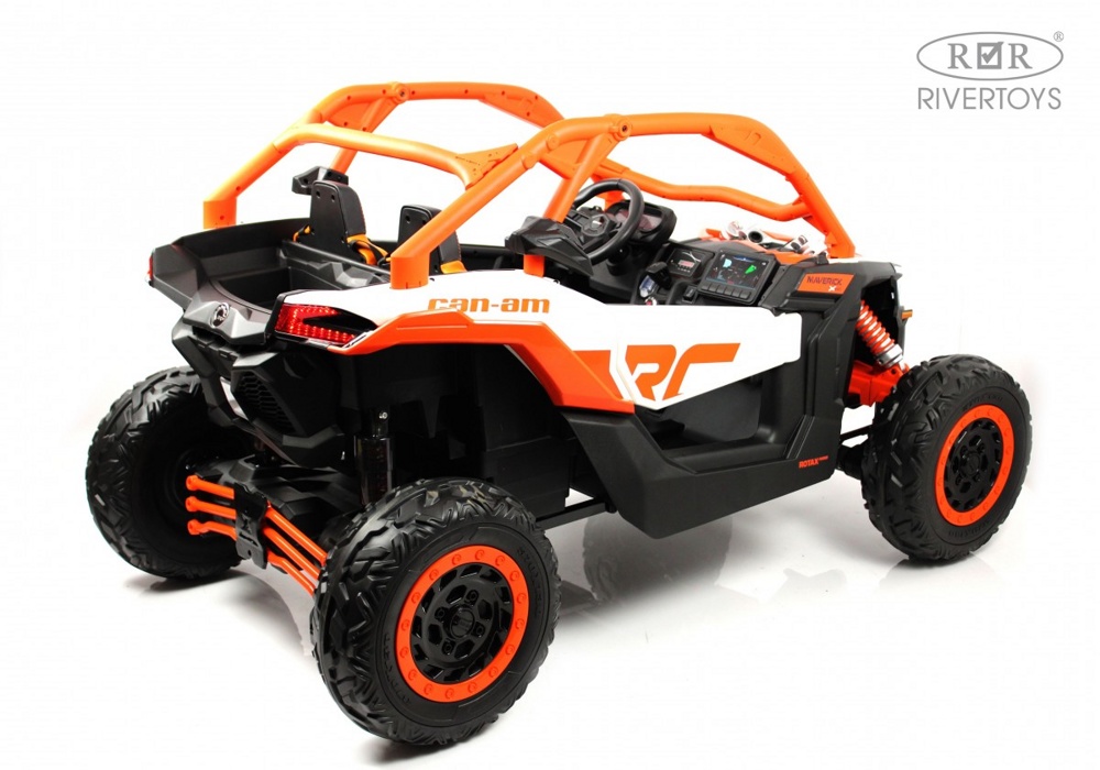 Детский электромобиль RiverToys BRP Can-Am Maverick Y111YY (оранжевый) Лицензия Двухместный Полноприводный - фото6