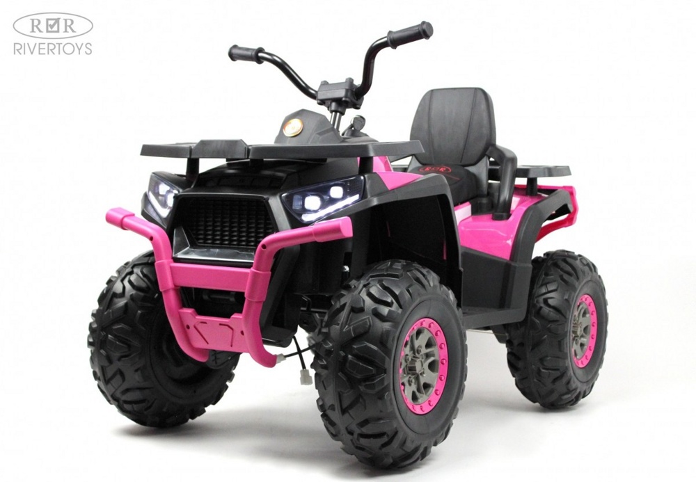 Детский электроквадроцикл RiverToys H999HH (розовый) полноприводный