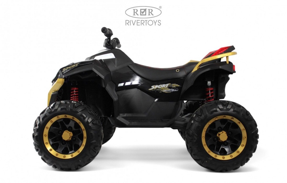 Детский электроквадроцикл RiverToys Z888VO 4WD (черный) Двухместный Полноприводный - фото3