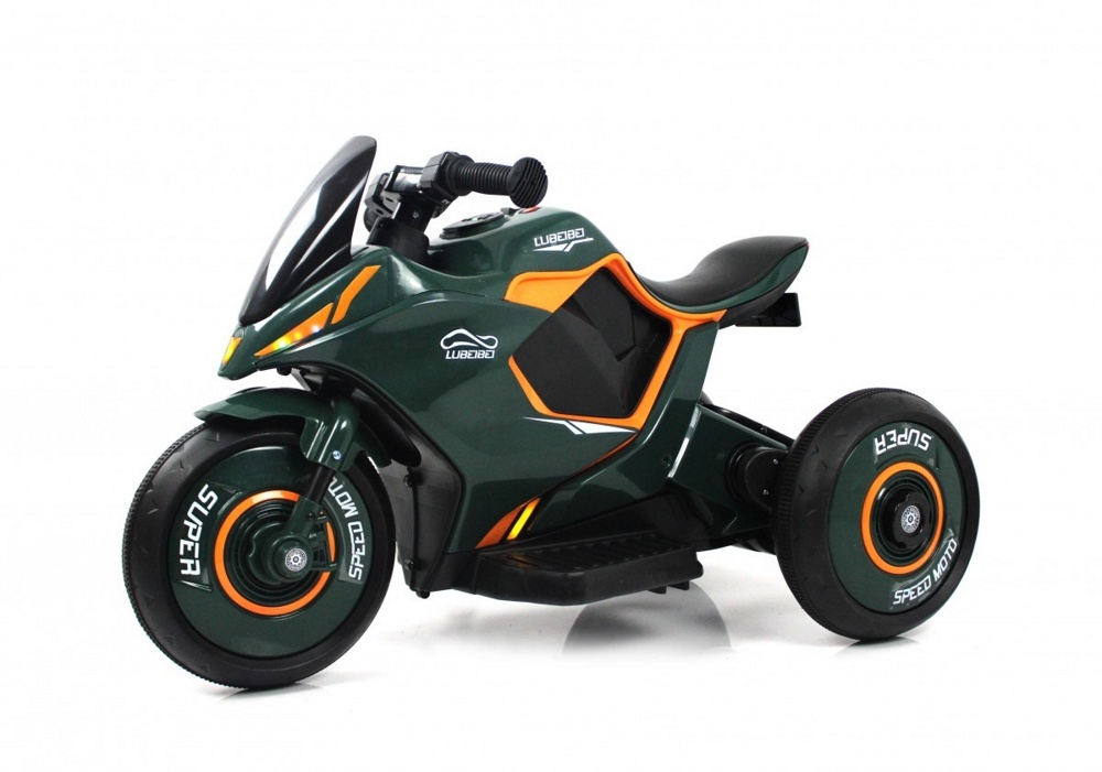 Детский электромотоцикл RiverToys G004GG (зеленый)
