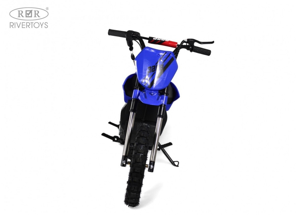 Детский электромотоцикл RiverToys E777KX (синий) Двухместный - фото2