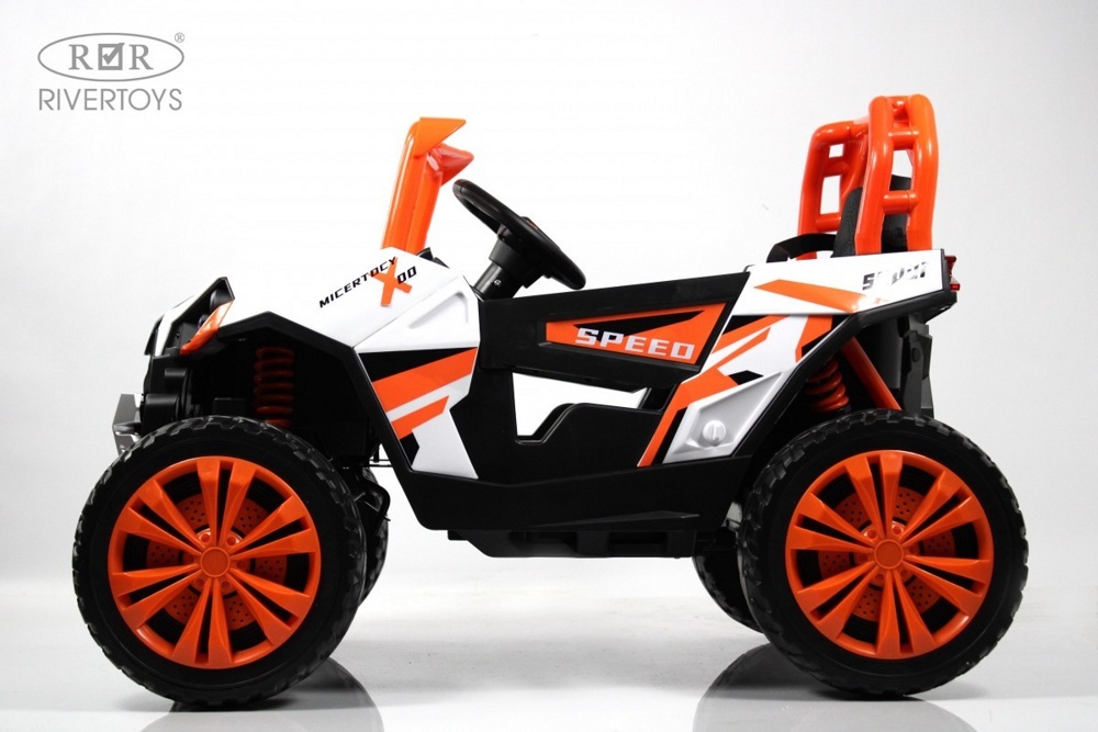 Детский электромобиль RiverToys F888FF 4WD (оранжевый) - фото2