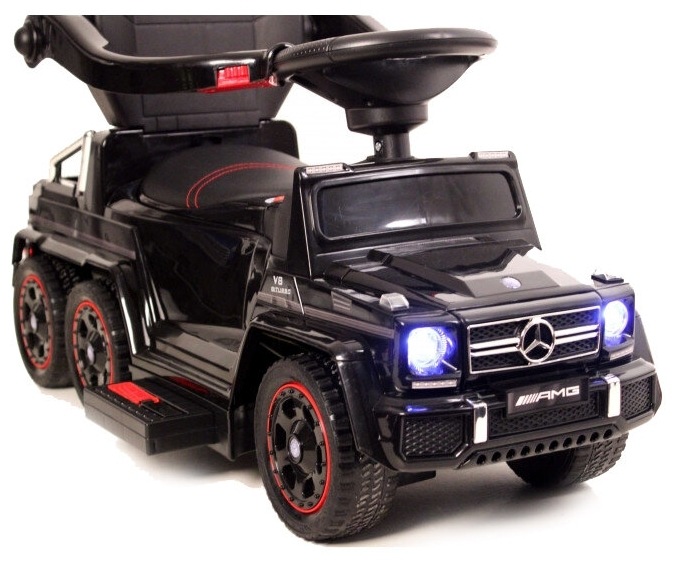 Детская машинка- Каталка RiverToys Mercedes-Benz A010AA-H (черный) шестиколесный - фото6