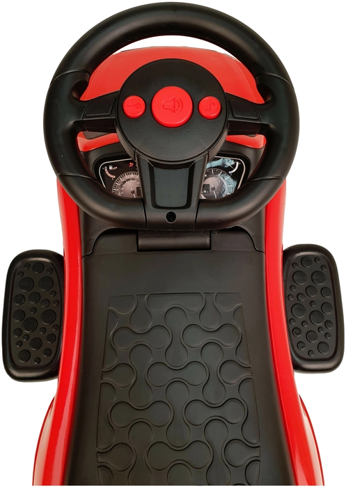 Детская машинка-каталка, толокар RiverToys Audi JY-Z06A (красный) c ручкой-управляшкой - фото4