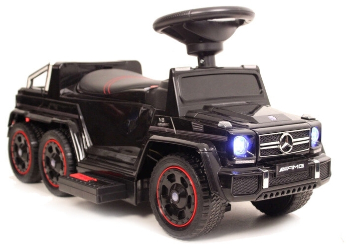 Детская машинка- Каталка RiverToys Mercedes-Benz A010AA-H (черный) шестиколесный - фото2