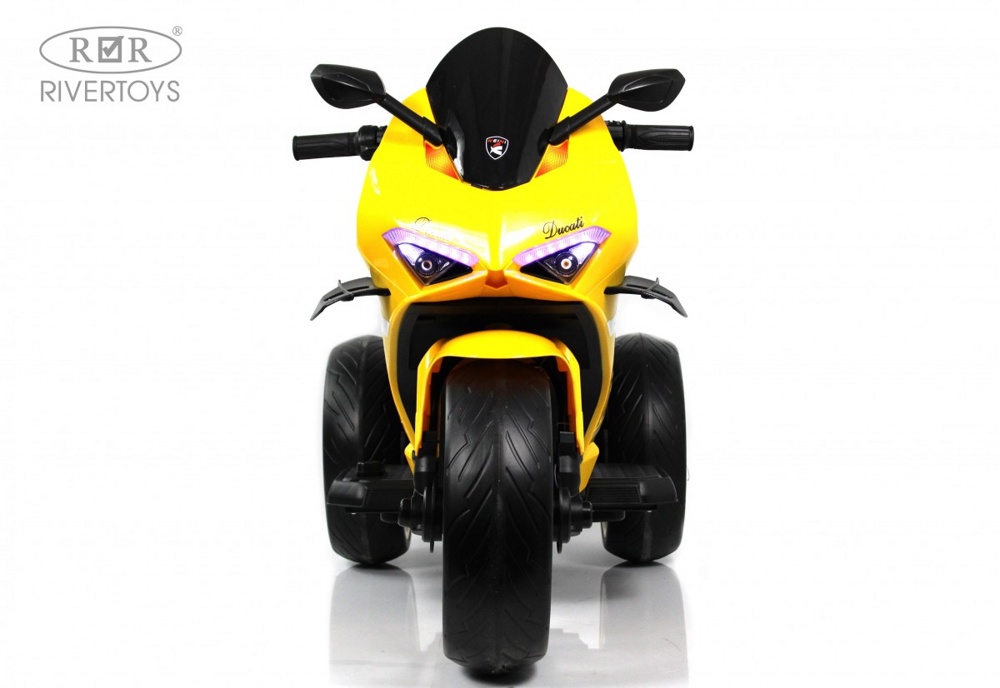 Детский электромотоцикл RiverToys М777БХ (жёлтый) Ducati - фото2