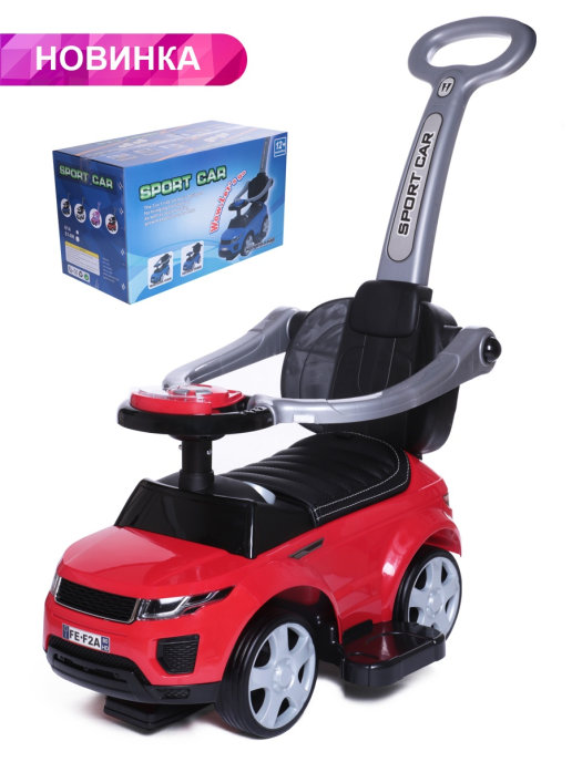 Детская машинка- Каталка Baby Care Sport car 614W New 2021 (красный) кожаное сиденье, резиновые колеса
