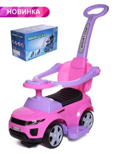 Детская машинка- Каталка Baby Care Sport car 614W New 2021 (розовый) кожаное сиденье, резиновые колеса - фото