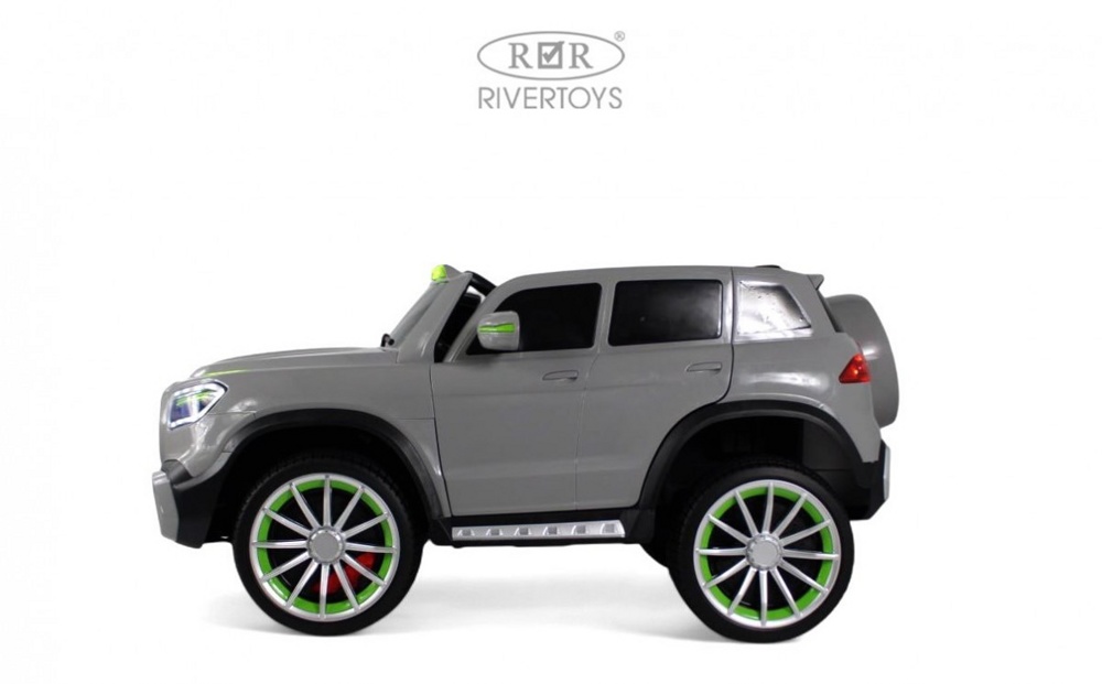 Детский электромобиль RiverToys М007БХ (серый) двухместный - фото6