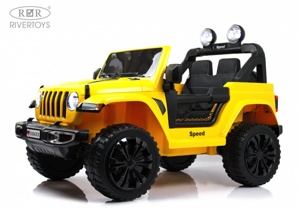Детский электромобиль RiverToys X004XX (желтый) Полноприводный - фото