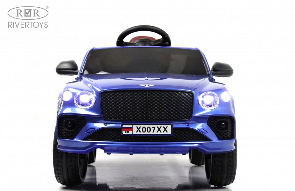 Детский электромобиль RiverToys X007XX (синий глянец) Bentley - фото2