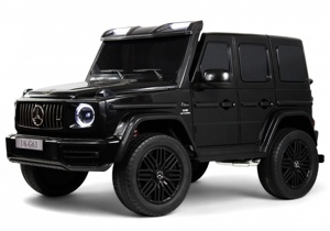 Детский электромобиль RiverToys Mercedes Benz G63 Y777YY (чёрный) Лицензия Двухместный Полноприводный Нагрузка до  80 кг. - фото