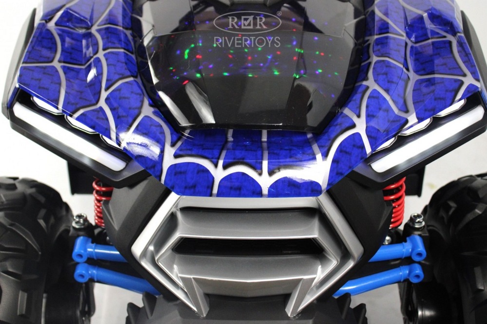 Детский электроквадроцикл RiverToys Z999VO (синий Spider) Двухместный Полноприводный - фото2