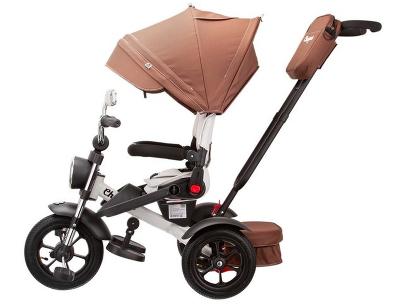 Детский велосипед Chopper CH1BR-2 (коричневый) наклонный руль, обновленная родительская ручка и фара, солнцезащитная накидка - фото2