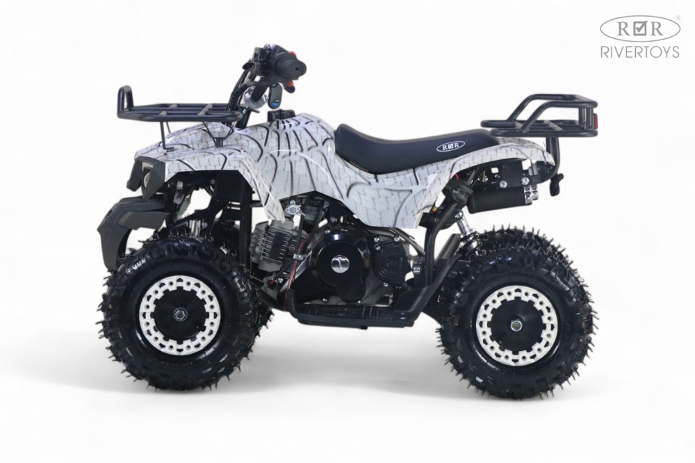 Детский квадроцикл RiverToys TIGER (белый спайдер) Бензиновый - фото2